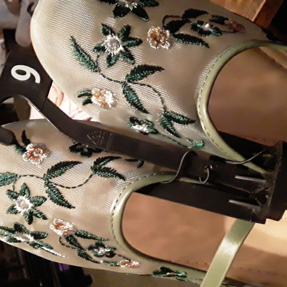 NWT Multiple sizes Gorgeous Semi Sheer Green Floral Time & Tru Memory foam - Picture 12 of 12